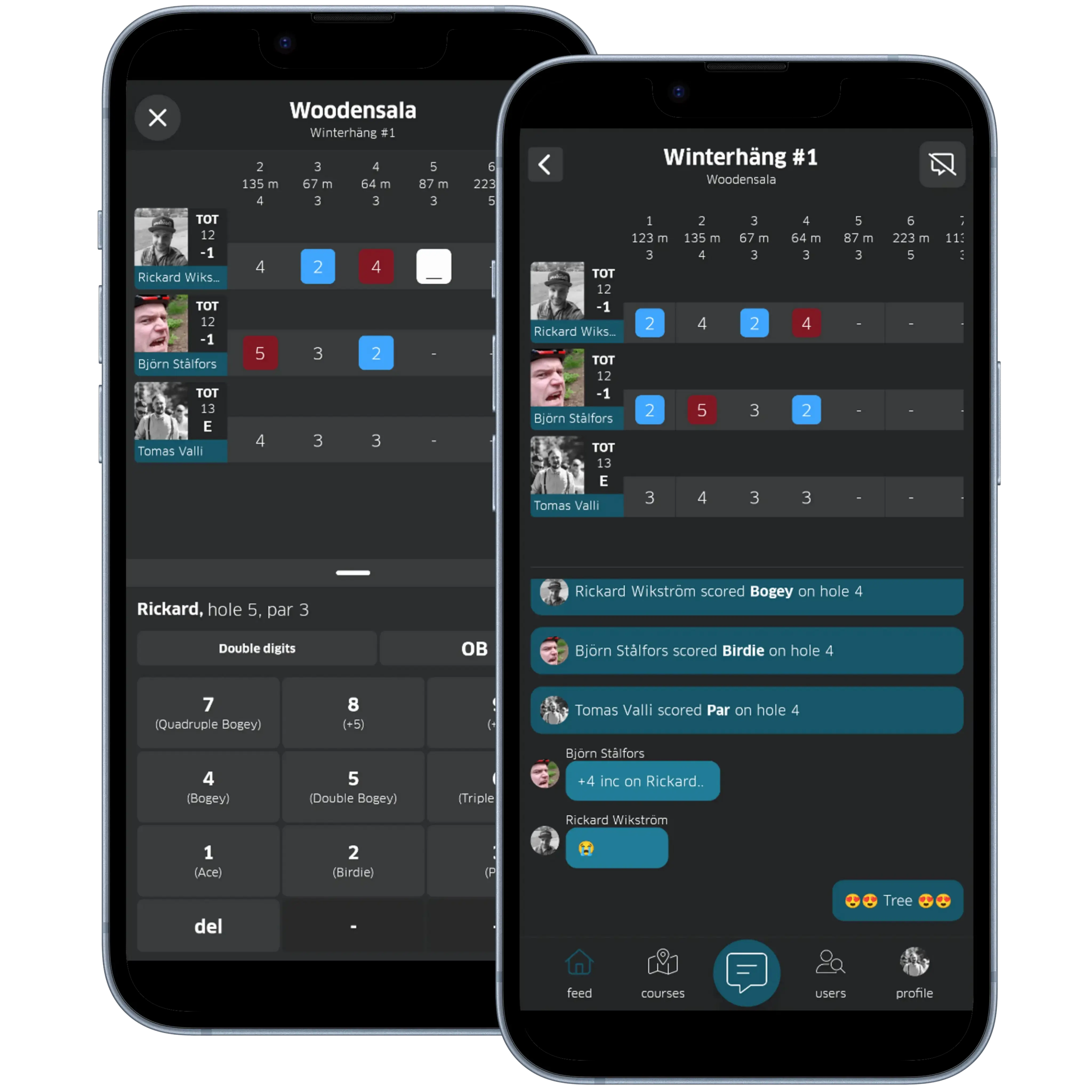 Experience the TapIn disc golf app interface